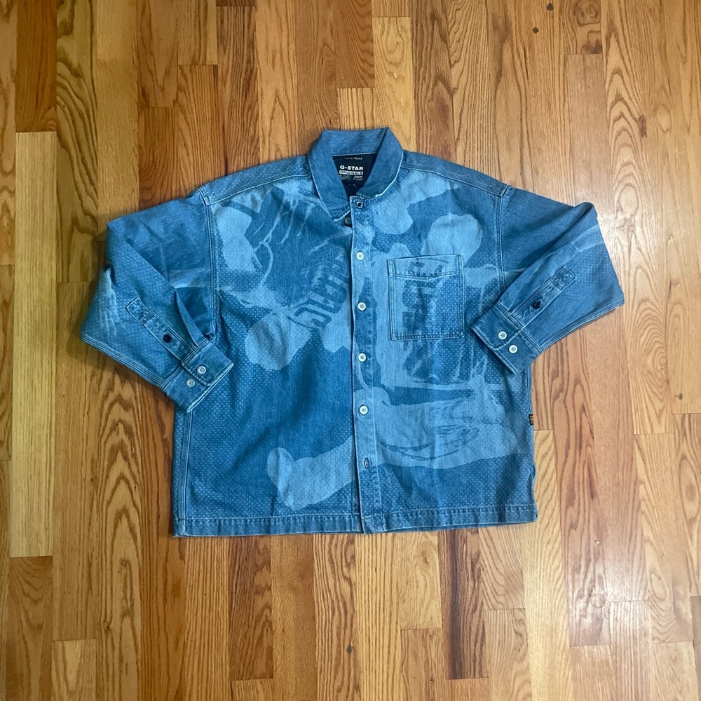 NWT G-STAR RAW VALIENT DENIM OVERSIZED LASER G-SPIN SHIRT XL 230USD